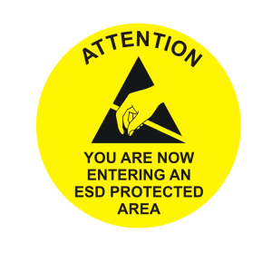 Entering ESD Protected Area - Round Sign