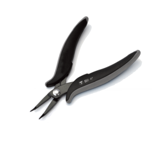 Elimistat® Ergo-Grip Dissipative Snipe Nose Pliers (Bent Serrated Jaws)